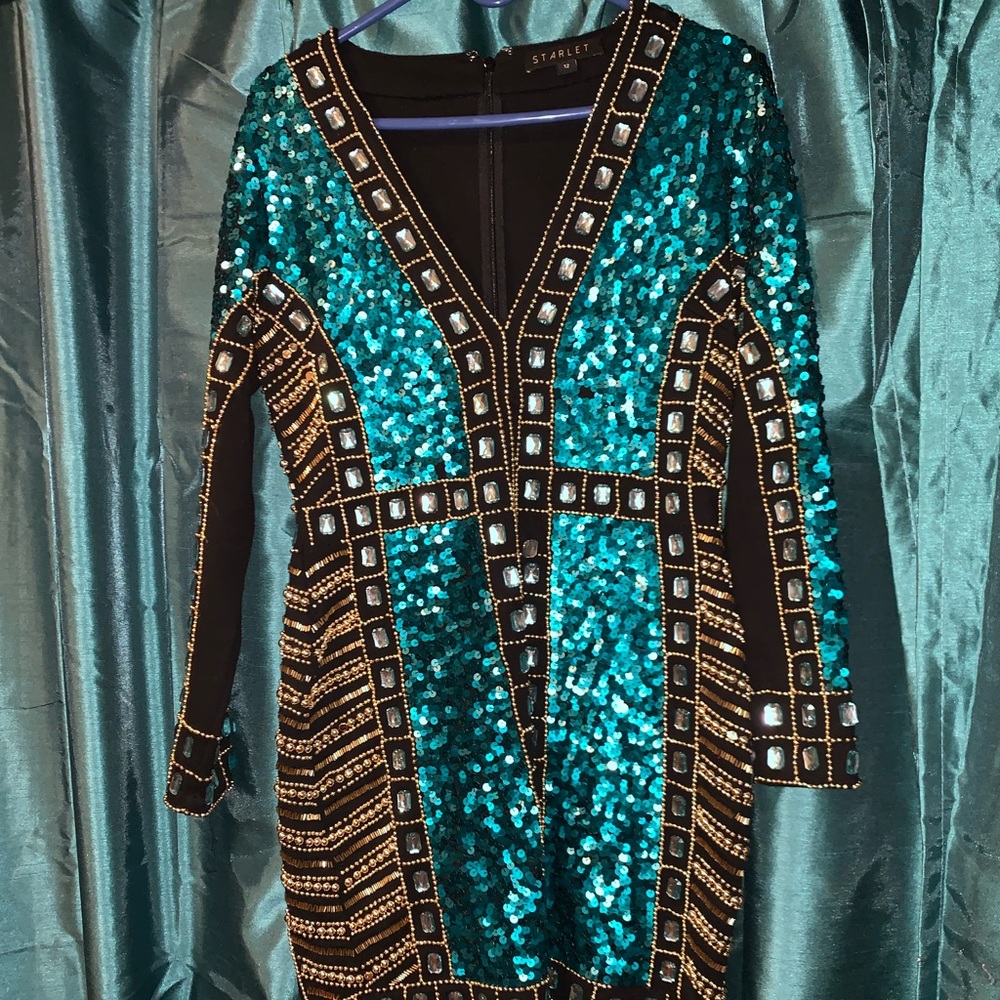 Embellished Sequin and Beaded Dress